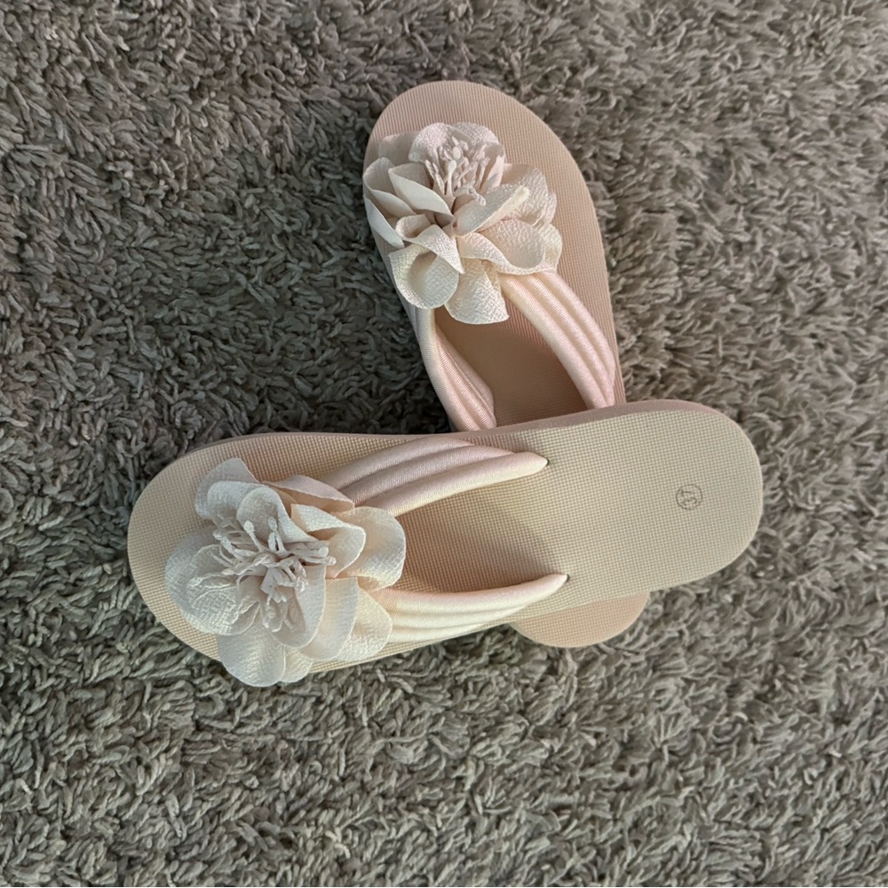 Floral Beige Women's Platform Sandals Size 37 (Equivalent to 6.5–7) - Picture 5 of 5